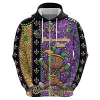 Voodoo Doll Mardi Gras Hoodie Throw Me Something Mister Glitter Effect