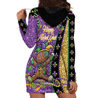 Voodoo Doll Mardi Gras Hoodie Dress Throw Me Something Mister Glitter Effect