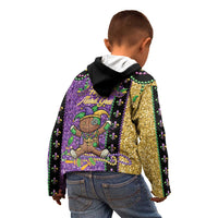 Voodoo Doll Mardi Gras Kid Hoodie Throw Me Something Mister Glitter Effect