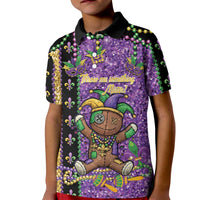 Voodoo Doll Mardi Gras Kid Polo Shirt Throw Me Something Mister Glitter Effect
