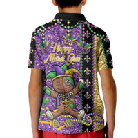 Voodoo Doll Mardi Gras Kid Polo Shirt Throw Me Something Mister Glitter Effect