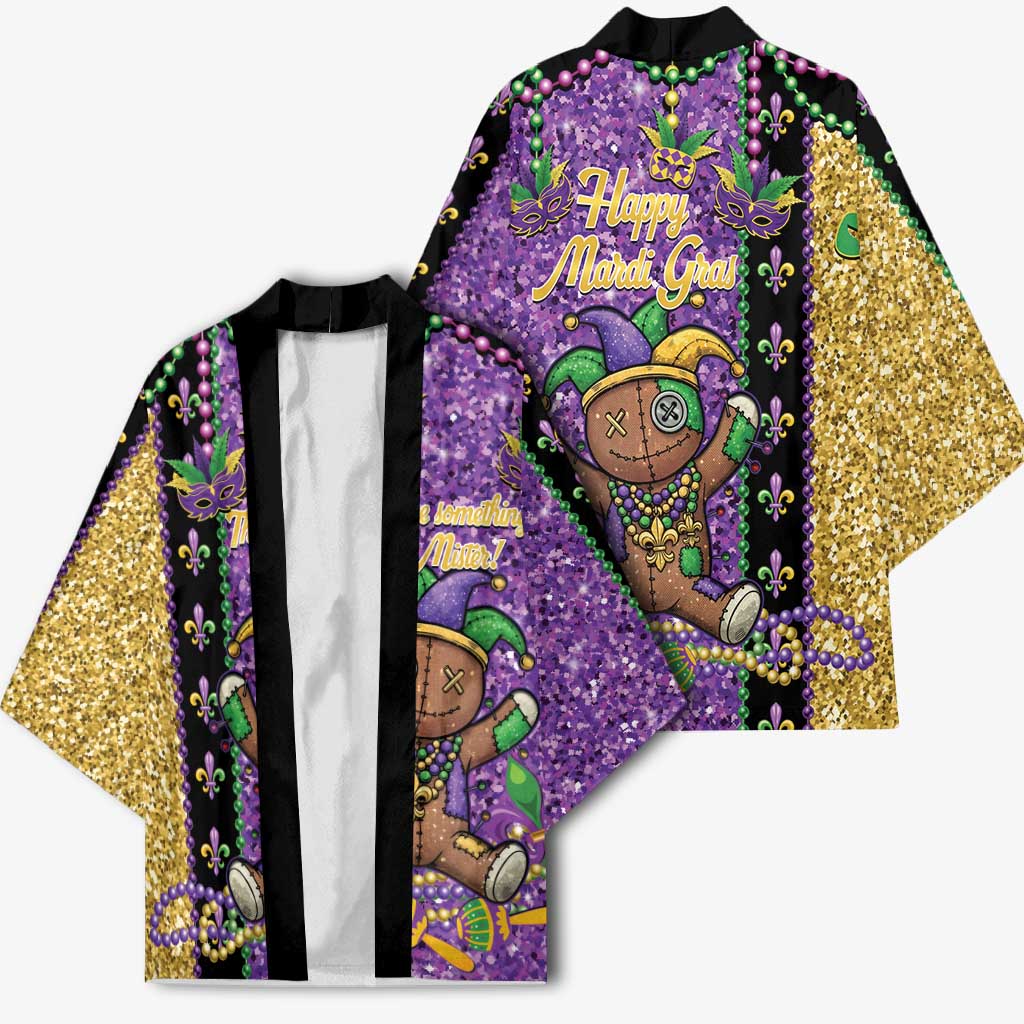 Voodoo Doll Mardi Gras Kimono Throw Me Something Mister Glitter Effect