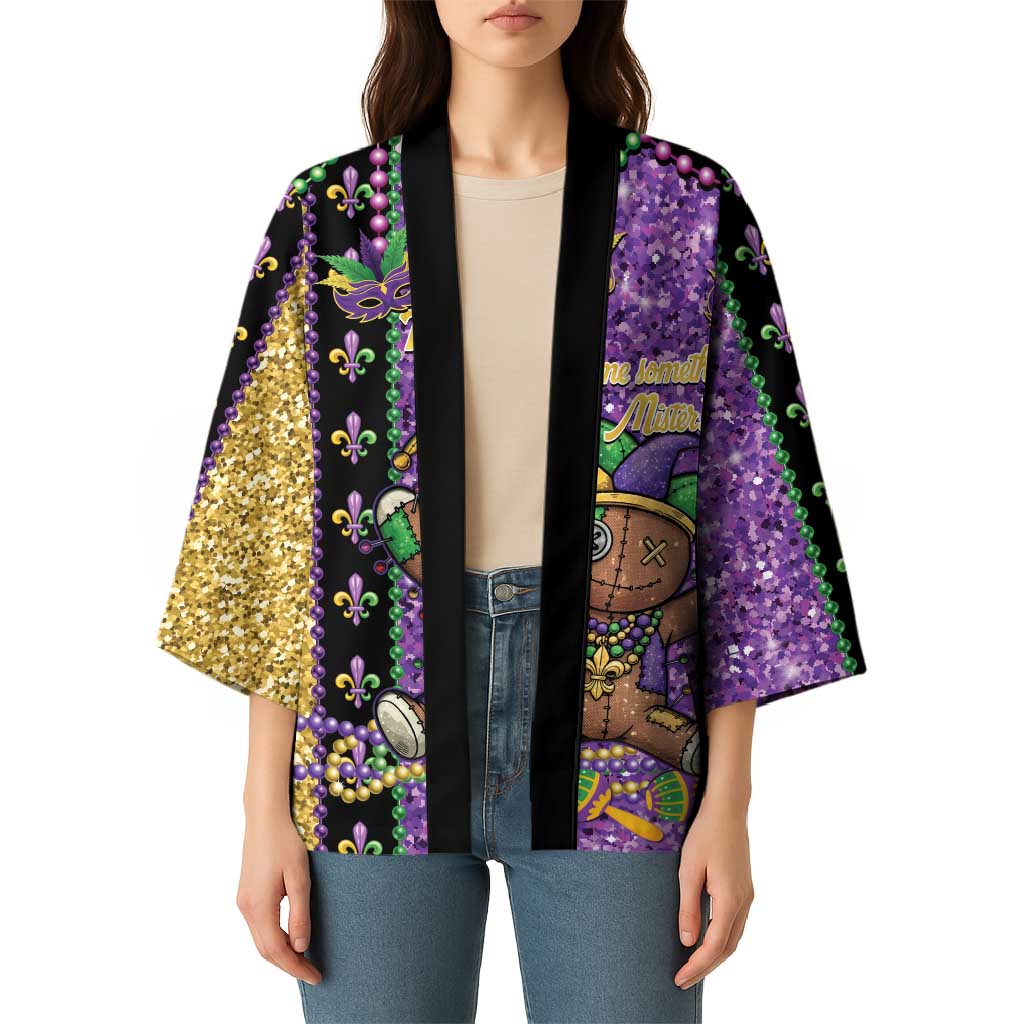 Voodoo Doll Mardi Gras Kimono Throw Me Something Mister Glitter Effect