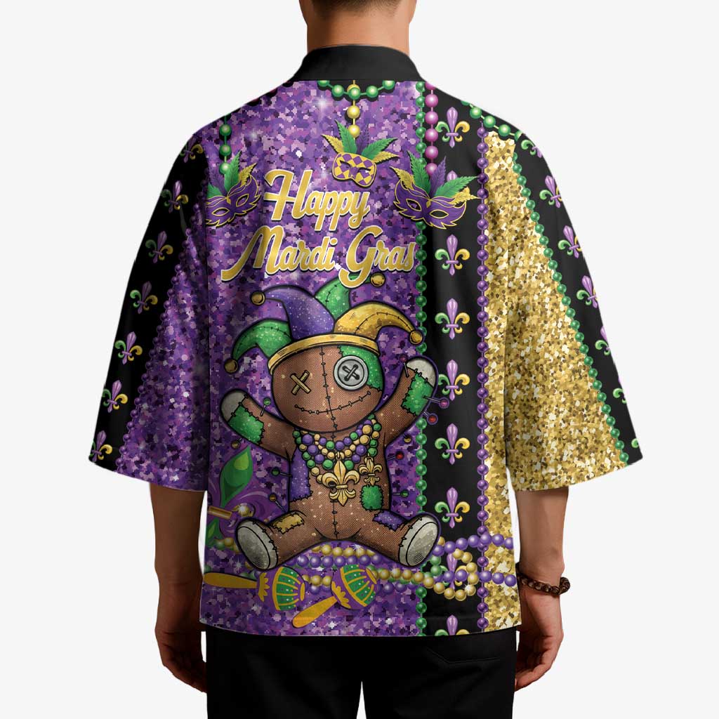 Voodoo Doll Mardi Gras Kimono Throw Me Something Mister Glitter Effect