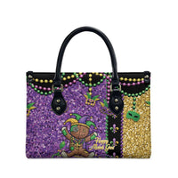 Voodoo Doll Mardi Gras Leather Bag Throw Me Something Mister Glitter Effect