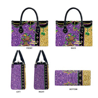 Voodoo Doll Mardi Gras Leather Bag Throw Me Something Mister Glitter Effect