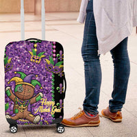 Voodoo Doll Mardi Gras Luggage Cover Throw Me Something Mister Glitter Effect