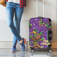 Voodoo Doll Mardi Gras Luggage Cover Throw Me Something Mister Glitter Effect