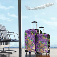 Voodoo Doll Mardi Gras Luggage Cover Throw Me Something Mister Glitter Effect