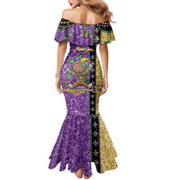 Voodoo Doll Mardi Gras Mermaid Dress Throw Me Something Mister Glitter Effect