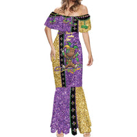 Voodoo Doll Mardi Gras Mermaid Dress Throw Me Something Mister Glitter Effect