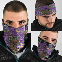Voodoo Doll Mardi Gras Neck Gaiter Throw Me Something Mister Glitter Effect