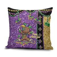 Voodoo Doll Mardi Gras Pillow Cover Throw Me Something Mister Glitter Effect
