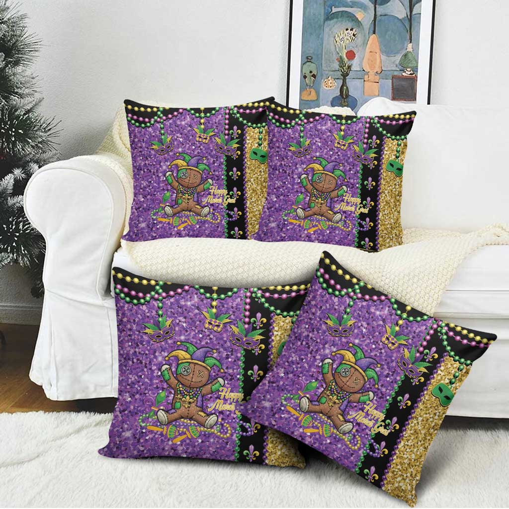 Voodoo Doll Mardi Gras Pillow Cover Throw Me Something Mister Glitter Effect