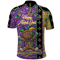 Voodoo Doll Mardi Gras Polo Shirt Throw Me Something Mister Glitter Effect