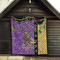 Voodoo Doll Mardi Gras Quilt Throw Me Something Mister Glitter Effect