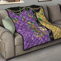 Voodoo Doll Mardi Gras Quilt Throw Me Something Mister Glitter Effect