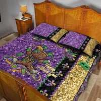 Voodoo Doll Mardi Gras Quilt Bed Set Throw Me Something Mister Glitter Effect