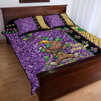 Voodoo Doll Mardi Gras Quilt Bed Set Throw Me Something Mister Glitter Effect