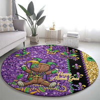 Voodoo Doll Mardi Gras Round Carpet Throw Me Something Mister Glitter Effect