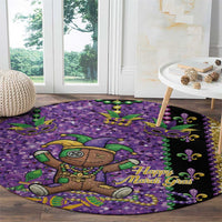 Voodoo Doll Mardi Gras Round Carpet Throw Me Something Mister Glitter Effect