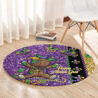 Voodoo Doll Mardi Gras Round Carpet Throw Me Something Mister Glitter Effect