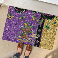 Voodoo Doll Mardi Gras Rubber Doormat Throw Me Something Mister Glitter Effect