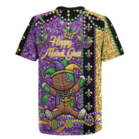 Voodoo Doll Mardi Gras Rugby Jersey Throw Me Something Mister Glitter Effect