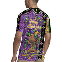 Voodoo Doll Mardi Gras Rugby Jersey Throw Me Something Mister Glitter Effect