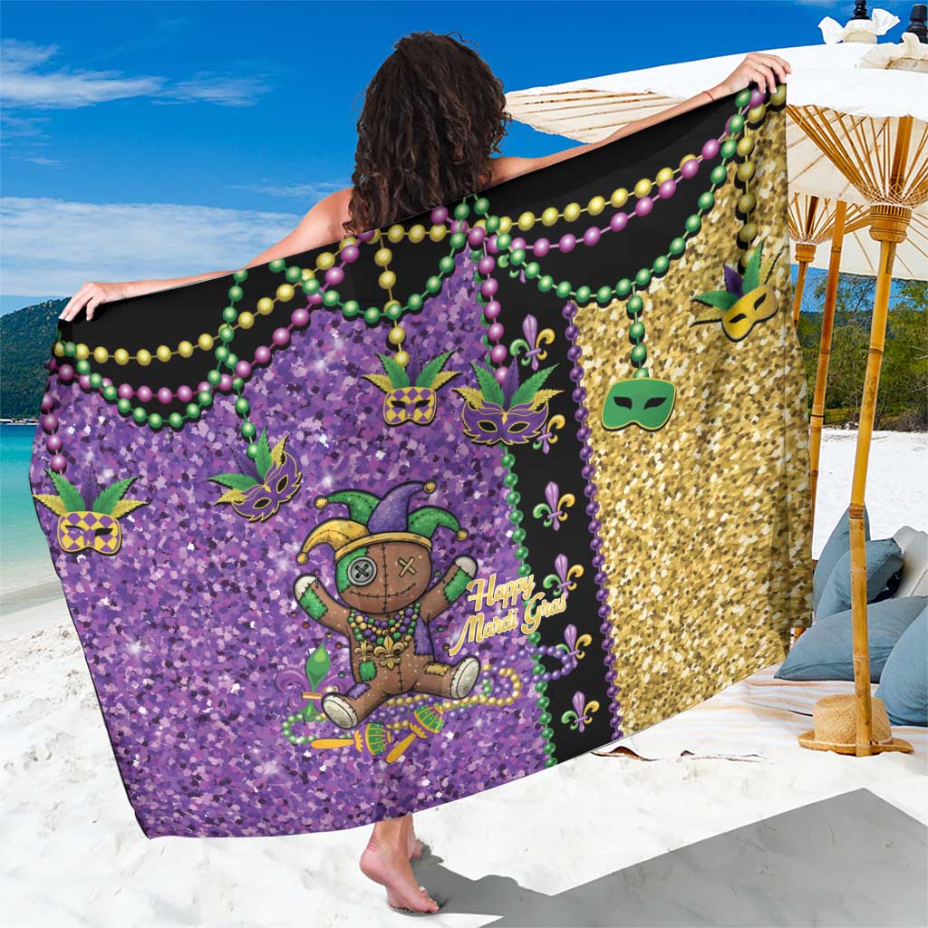 Voodoo Doll Mardi Gras Sarong Throw Me Something Mister Glitter Effect