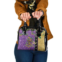 Voodoo Doll Mardi Gras Shoulder Handbag Throw Me Something Mister Glitter Effect