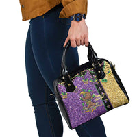 Voodoo Doll Mardi Gras Shoulder Handbag Throw Me Something Mister Glitter Effect