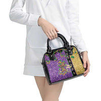 Voodoo Doll Mardi Gras Shoulder Handbag Throw Me Something Mister Glitter Effect
