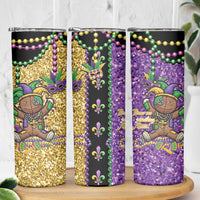 Voodoo Doll Mardi Gras Skinny Tumbler Throw Me Something Mister Glitter Effect