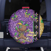 Voodoo Doll Mardi Gras Spare Tire Cover Throw Me Something Mister Glitter Effect