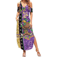 Voodoo Doll Mardi Gras Summer Maxi Dress Throw Me Something Mister Glitter Effect