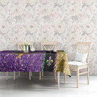 Voodoo Doll Mardi Gras Tablecloth Throw Me Something Mister Glitter Effect