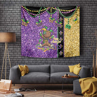 Voodoo Doll Mardi Gras Tapestry Throw Me Something Mister Glitter Effect
