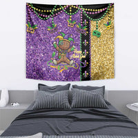 Voodoo Doll Mardi Gras Tapestry Throw Me Something Mister Glitter Effect