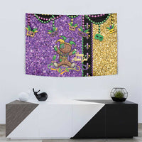 Voodoo Doll Mardi Gras Tapestry Throw Me Something Mister Glitter Effect