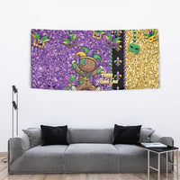 Voodoo Doll Mardi Gras Tapestry Throw Me Something Mister Glitter Effect