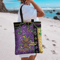 Voodoo Doll Mardi Gras Tote Bag Throw Me Something Mister Glitter Effect