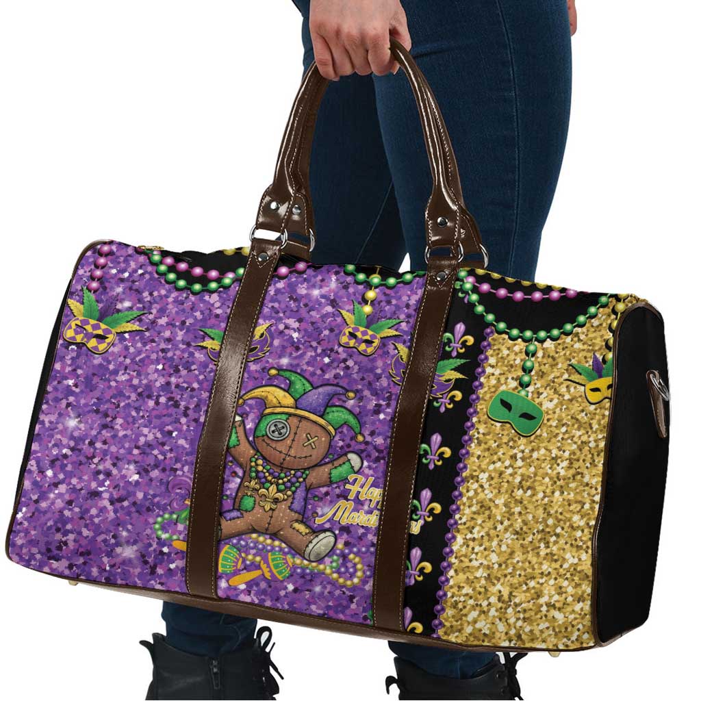 Voodoo Doll Mardi Gras Travel Bag Throw Me Something Mister Glitter Effect