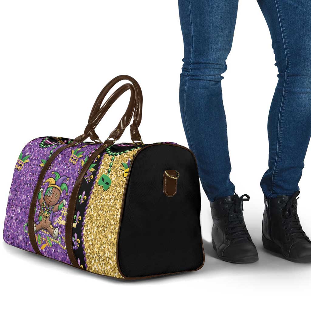 Voodoo Doll Mardi Gras Travel Bag Throw Me Something Mister Glitter Effect
