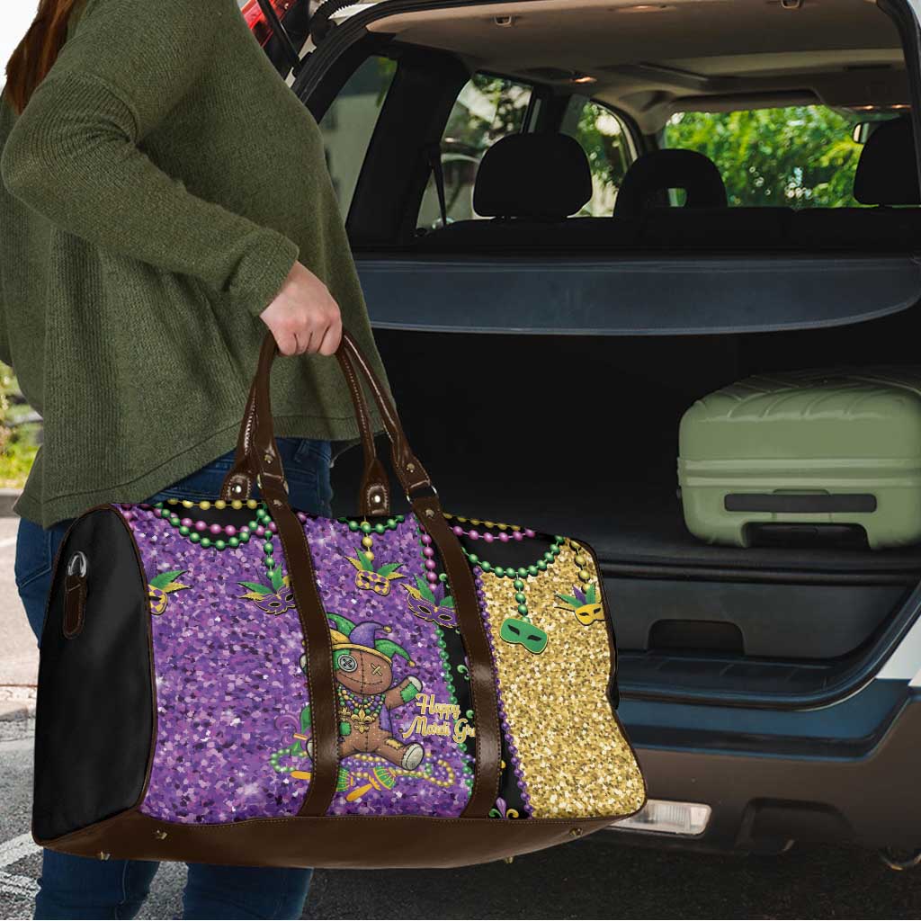 Voodoo Doll Mardi Gras Travel Bag Throw Me Something Mister Glitter Effect