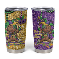 Voodoo Doll Mardi Gras Tumbler Cup Throw Me Something Mister Glitter Effect
