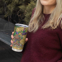 Voodoo Doll Mardi Gras Tumbler Cup Throw Me Something Mister Glitter Effect