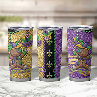 Voodoo Doll Mardi Gras Tumbler Cup Throw Me Something Mister Glitter Effect