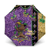 Voodoo Doll Mardi Gras Umbrella Throw Me Something Mister Glitter Effect