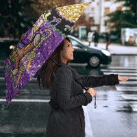 Voodoo Doll Mardi Gras Umbrella Throw Me Something Mister Glitter Effect